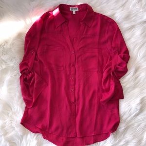 Express Hot Pink Magenta Portofino Blouse